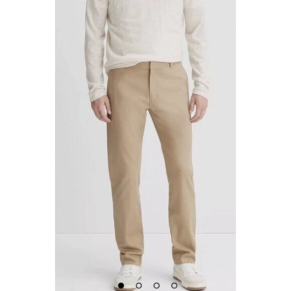 Vince Griffith Chino Men's Pant Slim Fit Twill Flat Front British Khaki Size 32 - Picture 8 of 10